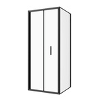 Sanotechnik SANOSLIM csuklóajtó, 90 cm, matt fekete (SLF90B)