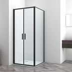 Sanotechnik SANOSLIM kétszárnyas lengőajtó, 100 cm, matt fekete (SLP100B)