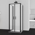 Sanotechnik SANOSLIM kétszárnyas lengőajtó, 100 cm, matt fekete (SLP100B)