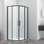 Sanotechnik SANOSLIM íves zuhanykabin, 90 cm, matt fekete (SLR90B)