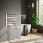 Aqualine SUPE elektromos törölközőszárító radiátor, 480x610 mm, 148 W, fehér (SU148)