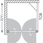 Roltechnik TCN2+TCB aszimmetrikus zuhanykabin