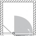 Roltechnik TDN1 egy szárnyú zuhanyajtó két fal közé