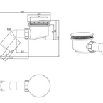 Sanotechnik Zuhanytálca leeresztó fi 90 mm, matt fekete (TE2002B)