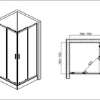 Sanotechnik Sarokkabin 2 tolóajtóval, fehér, 80 cm (TTP4080W)