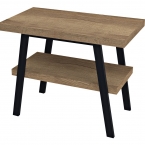 TWIGA mosdótartó asztal, 100x72x50cm, matt fekete/roveri tölgy (VC442-100-4)