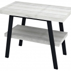 TWIGA mosdótartó asztal, 100x72x50cm, matt fekete/öreg tölgy (VC442-100-5)