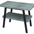 TWIGA mosdótartó asztal, 100x72x50cm, matt fekete/aquamarine (VC442-100-6)