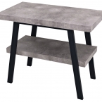 TWIGA mosdótartó asztal, 100x72x50cm, matt fekete/cement szürke (VC442-100-7)