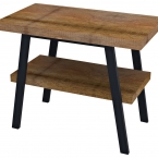 TWIGA mosdótartó asztal, 100x72x50cm, matt fekete/old wood (VC442-100-8)