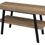 TWIGA mosdótartó asztal, 120x72x50cm, matt fekete/roveri tölgy (VC453-120-4)