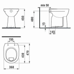 LYRA Plus álló wc, lapos öblítés, alsó kifolyás