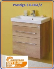 Sanglass Prestige 2.0, 60 cm Fürdőszoba alsószekrény mosdóval-FF-akril Fényes Fehér
